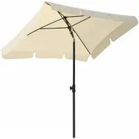 Happyment Parasol deluxe - Kantelbaar - Vierkant - Zonder voet - Beige - Terras, tuin of strand - 200cm