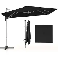 KOMFOTTEU Parasol rechthoek 300 cm - zweefparasol - aluminium stang - draaibaar - kantelbaar - tuinparasol - voor tuinen en balkons