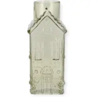 DK Design Daan Kromhout - Vaas - Bloemenvaas - Glas - Huis - Licht Groen - 13x13x30 cm - House