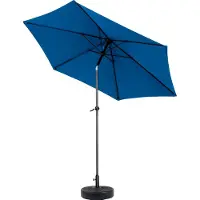 MODFU Dubbelzijdige Buitenparasol - Rechthoekig - Met Slingersysteem - Kantelbaar - Stalen Frame - Donkerblauw - 9 Ft