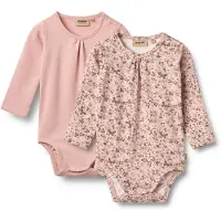 Wheat Rompertje/body 'Liv' olijfgroen / rosa