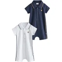 Next Rompertje/body 'Smart Collar' navy / wit