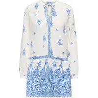 ONLY Jurk 'ONLALMA L/S SHORT DRESS WVN NOO' blauw / offwhite