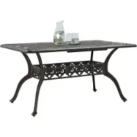 vidaXL Tuintafel 150x90x72 cm gietaluminium bronskleurig