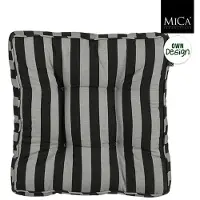 Mica Decorations Matraskussen Kim - 47 x 47 x 7 cm - Zwart