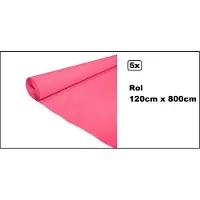 Wefiesta 5x Tafelrol tafelkleed pink 120cm x 800cm papier - totaal 40 meter - Party diner food festival eten fun thema feest party