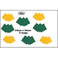 Wefiesta 40x Servetten groen en geel 24cm x 24cm - 3 laags - Party Cocktail servet diner eten knoeien restaurant BBQ thema feest verjaardag feest