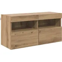 vidaXL TV Wandkast 80 x 30 x 40 cm Artisan Eiken Bewerkt hout