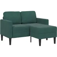 vidaXL 2-zitsbank met chaise L-vorm donkergroen 125 cm fluweel