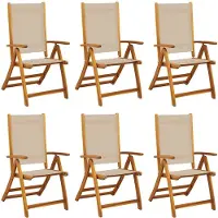 vidaXL Tuinstoelen inklapbaar 6 st massief acaciahout en textileen