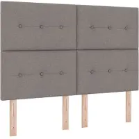 vidaXL LED Hoofdbord met LED-stripverlichting Taupe 160 cm Stof