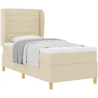 vidaXL Boxspring bed met matras met hoofdeinde Crème 200 x 80 cm Stof