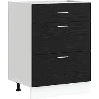 vidaXL Keukenonderkast, zwart, eikenlook, 60 x 46 x 81,5 cm