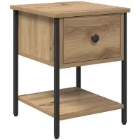 vidaXL Nachtkastje Artisan Eiken 34 x 35,5 x 45 cm Bewerkt hout