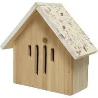 Décoris Insectenhuis grenen licht roze H20cm roze Hout Insectenhotel