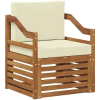 vidaXL Buitensofa Massief Acacia Hout en Polyester Naturel