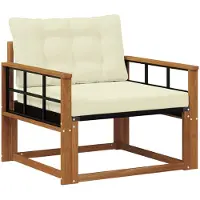 vidaXL Buiten bank set Massief Acaciahout en Textilene Naturel