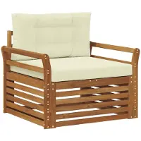 vidaXL Buitensofa Massief Acacia Hout en Polyester Natuurlijk en Crème