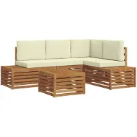 vidaXL 5 st Buiten bank set Massief Acacia Hout en Polyester