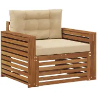 vidaXL Buiten bank set Natuurlijk en Beige Massief Acacia Hout