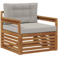 vidaXL Buiten bank set Naturel en lichtgrijs Massief Acacia Hout