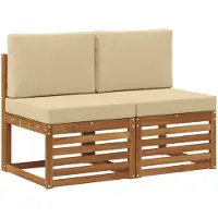 vidaXL 2 Stuk Buiten Midden Sofa Massief Acacia Hout Naturel