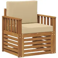 vidaXL Buitensofa Massief Acacia Hout en Polyester Naturel