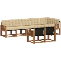 vidaXL Buiten bank set 8 st Natuurlijk en Beige