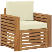 vidaXL Buitensofa Massief Acacia Hout en Polyester Naturel