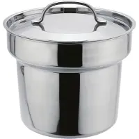 Aps Bain Marie pan - RVS - 4,5 liter - Ø 20 cm - met deksel en lepeluitsparing - vaatwasserbestendig