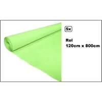 Wefiesta 5x Tafelrol tafelkleed licht groen 120cm x 800cm papier - totaal 40 meter - Party diner food festival eten fun thema feest party