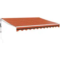 vidaXL Luifel automatisch uitschuifbaar 3,5x2,5 m oranje en bruin