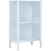 VCM Glasvitrine stehend Jensol M – Vitrinenschrank mit ESG-Sicherheitsglas, moderne Standvitrine, Glasfront & Seitenteile, platzsparende Kommode, ca. 80 x 60 x 35 cm