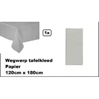 Wefiesta Wegwerp tafelkleed papier zilver 120cm x 180cm - Thema feest festival thema feest evenement gala