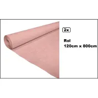 Wefiesta 2x Tafelrol tafelkleed licht roze 120cm x 800cm papier - totaal 16 meter - Party diner food festival eten fun thema feest party