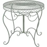 CLP Sheela - ronde tuintafel - Ø 76 cm - metaal - antiek/groen