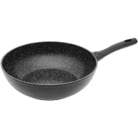 Gerlach Pan Wok GRANITEX 28 cm, Pan + steelpan, Zwart