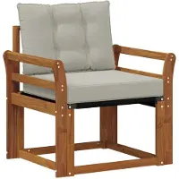 vidaXL Buitensofa Massief Acacia Hout Natuurlijk en Licht Grijs