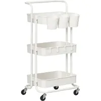 HOMCOM serveerwagen met 3 niveaus en veel opbergruimte 850-165