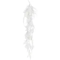 Viana Asperges kunst aspergevaren wit glitter winterdecoratie 105cm
