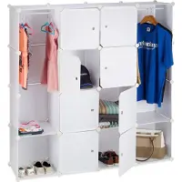 Relaxdays Garderobe, Modulaire garderobekast met 12 vakken (145,5 x 36,5 x 145,5 cm)