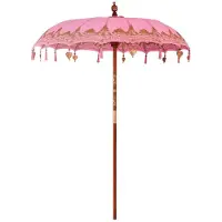 vidaXL Balinese Parasol Roze 185 x 185 x 260 cm Katoen