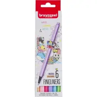 Bruynzeel fineliner set pastel 6 kleuren