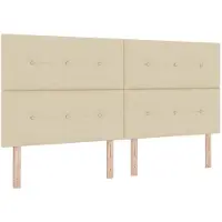 vidaXL LED Hoofdbord met LED-stripverlichting Crème 200 cm Stof