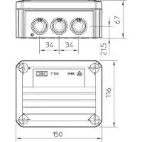 Obo Bettermann 2007436 Verdeeldoos (l x b) 102 mm x 136 mm 1 stuk(s)