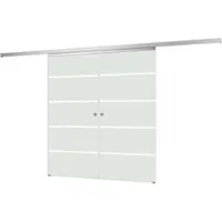 Inova complete glazen dubbele schuifdeur - 176x203 - matglas -greep rond- dubbele softclose