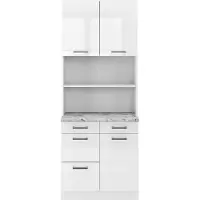 Vicco R-Line Keukenblok – 80 cm, WB Marmer Wit Hoogglans