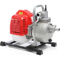 XPOtool Benzine aangedreven waterpomp, 1,4 kW, 8.000 liter per uur, opvoerpunt van 30 meter, aansluiting van 25,4 mm (1"), tuinpomp, motorpomp met 2-takt motor