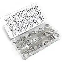 Wiltec Aluminium Afdichtingsset, 450-delig, set afdichtingsringen in een overzichtelijke plastic doos, assortiment O-ringen in verschillende maten