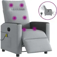 Syfax Massagestoel elektrisch verstelbaar stof lichtgrijs